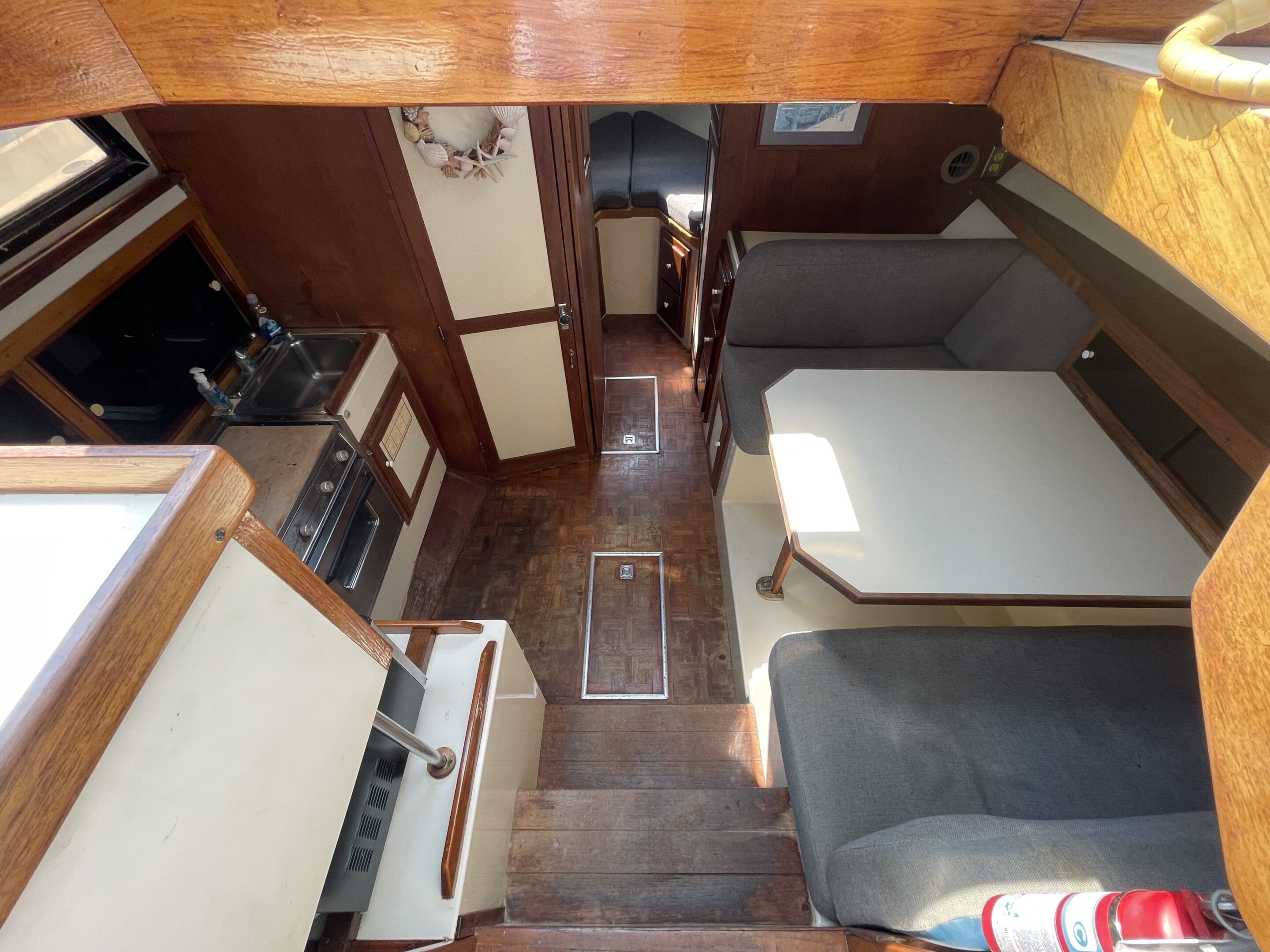 IMG_1657 A view of the inside of a boat.