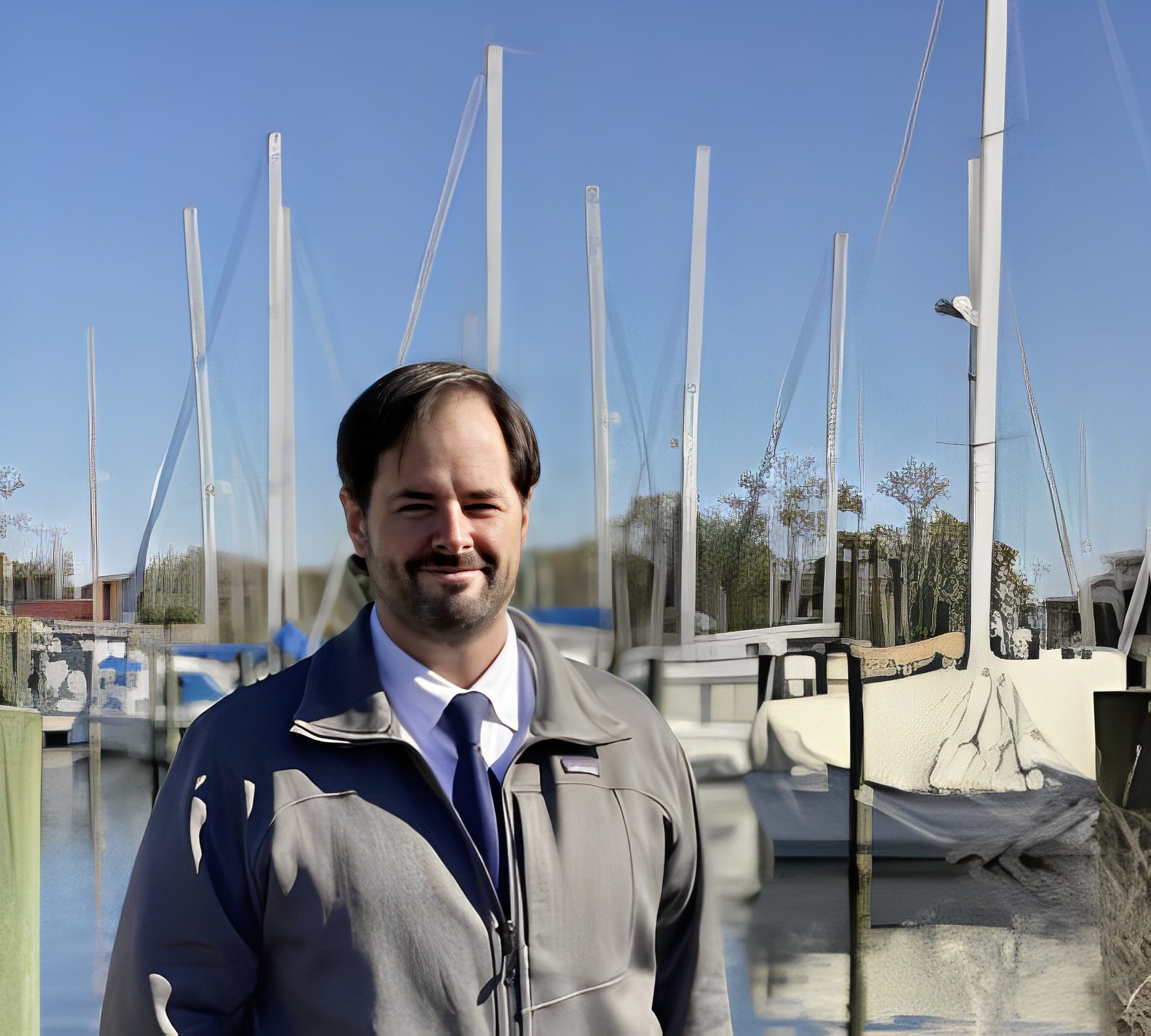 fb482088-7967-409c-9aa0-b9d8341ee1db A man standing in front of some boats